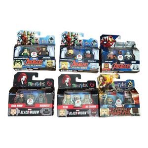 Marvel Mini Mates Avengers Captain Marvel & Black Widow Characters Sets Lot Of 6